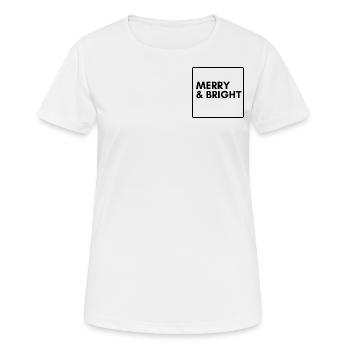 Merry and Bright - Weihnachtspullover - Frauen T-Shirt atmungsaktiv - Weiß - Vorne - AI Model Female 172 dark (172cm)