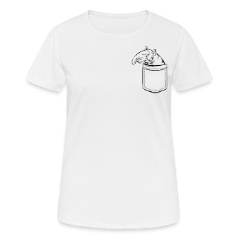 Mon tapir dans ma poche - poche poitrine - T-shirt respirant Femme - blanc - Devant - AI Model Female 172 dark (172cm)