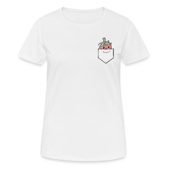 DIE BEERE DER FRAU VIEL? TASCHEN-FRUCHT? HIMBEERE - Frauen T-Shirt atmungsaktiv - Weiß - Vorne - AI Model Female 172 dark (172cm)
