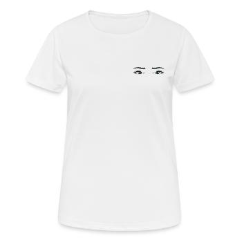 Paire yeux bleu - T-shirt respirant Femme - blanc - Devant - AI Model Female 172 dark (172cm)