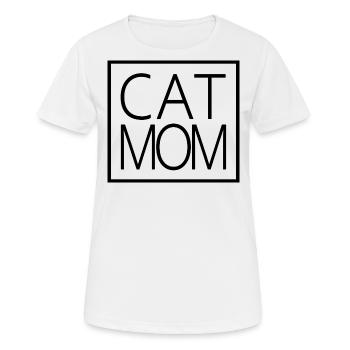 Cat Mom - Cool Cat Lover Mom Cat Besitzer Geschenk - Frauen T-Shirt atmungsaktiv - Weiß - Vorne - AI Model Female 172 dark (172cm)