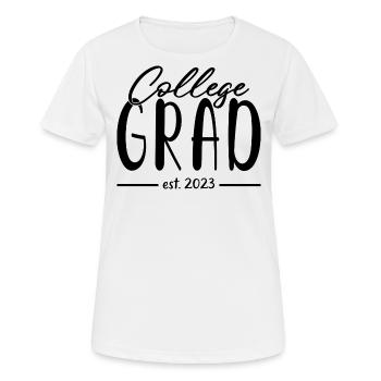 College Grad Est. 2023 Abschlussfeier - Frauen T-Shirt atmungsaktiv - Weiß - Vorne - AI Model Female 172 dark (172cm)