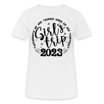 Girl's Trip 2023 Funny Girls Trip Weekend Vacation - Women's Breathable T-Shirt - white - Front - AI Model Female 172 dark (172cm)