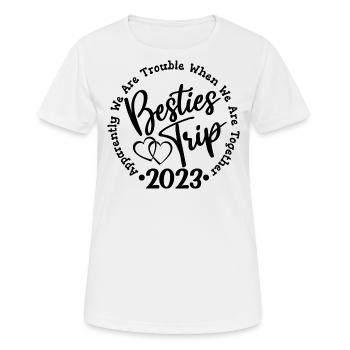 Besties Trip 2023 Fun Girls Trip Weekend Vacation - Women's Breathable T-Shirt - white - Front - AI Model Female 172 dark (172cm)