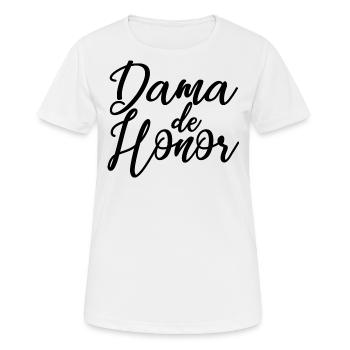 Dama de Honor Bridesmaid Team Bride Wedding Gift - Women's Breathable T-Shirt - white - Front - AI Model Female 172 dark (172cm)