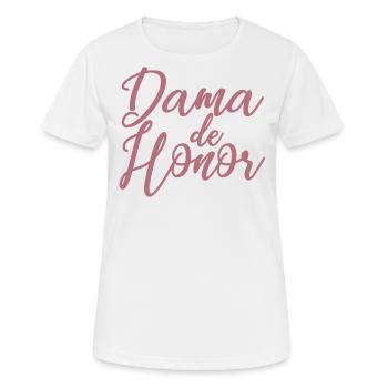Dama de Honor Bridesmaid Team Bride Wedding Gift - Women's Breathable T-Shirt - white - Front - AI Model Female 172 dark (172cm)