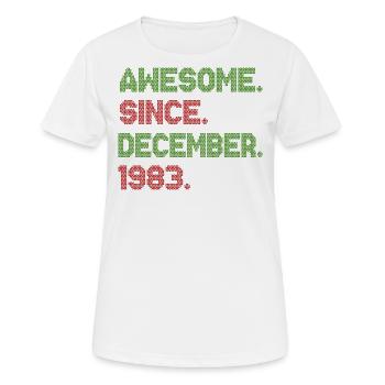 Awesome Since December Christmas Ave 1983 - Frauen T-Shirt atmungsaktiv - Weiß - Vorne - AI Model Female 172 dark (172cm)