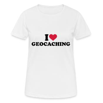 Geocaching - Frauen T-Shirt atmungsaktiv - Weiß - Vorne - AI Model Female 172 dark (172cm)