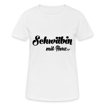Schwäbin mit Herz Spätzle Schwäbisch Schwaben - Frauen T-Shirt atmungsaktiv - Weiß - Vorne - AI Model Female 172 dark (172cm)