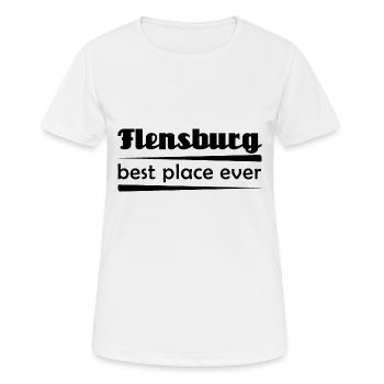 Flensburg - Stadt best place ever - Frauen T-Shirt atmungsaktiv - Weiß - Vorne - AI Model Female 172 dark (172cm)
