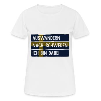 Auswandern nach Schweden Liebe Abenteuer Urlaub - Frauen T-Shirt atmungsaktiv - Weiß - Vorne - AI Model Female 172 dark (172cm)