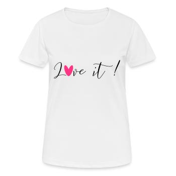 Love - Women's Breathable T-Shirt - white - Front - AI Model Female 172 dark (172cm)
