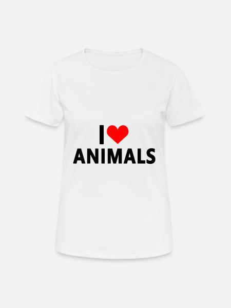 Tiere - Ich liebe Tiere - Frauen T-Shirt atmungsaktiv - Weiß