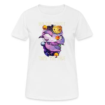 Acheter le billet Take The Ride Psychedelic Quotes - T-shirt respirant Femme - blanc - Devant - AI Model Female 172 dark (172cm)