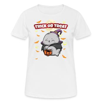 Trick Or Treat Scary Creepy Halloween Monster - Women's Breathable T-Shirt - white - Front - AI Model Female 172 dark (172cm)