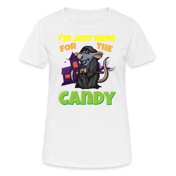 I'm Just Here For The Candy Scary Halloween Beast - Frauen T-Shirt atmungsaktiv - Weiß - Vorne - AI Model Female 172 dark (172cm)