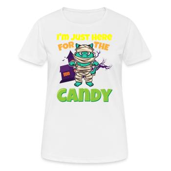 I'm Just Here For The Candy Scary Halloween Beast - Frauen T-Shirt atmungsaktiv - Weiß - Vorne - AI Model Female 172 dark (172cm)