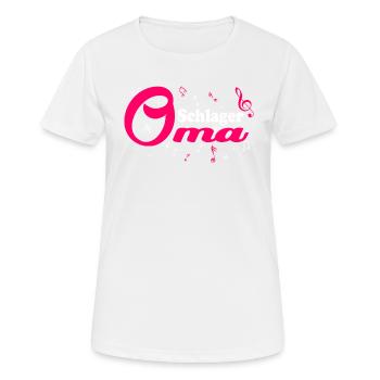 Schlager Grandma Costume Schlager Tenue de fête - T-shirt respirant Femme - blanc - Devant - AI Model Female 172 dark (172cm)