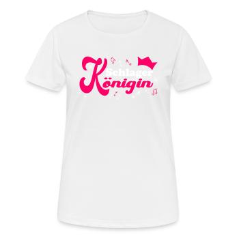 Schlager Queen Costume Schlager Tenue de fête - T-shirt respirant Femme - blanc - Devant - AI Model Female 172 dark (172cm)