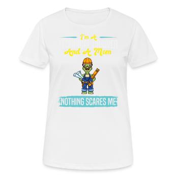 Je suis un dessinateur technique et une maman rien ne me fait peur - T-shirt respirant Femme - blanc - Devant - AI Model Female 172 dark (172cm)