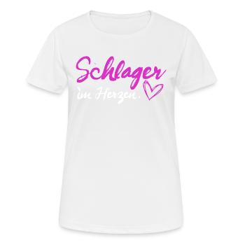 Schlager im Herzen Schlagermusik - Frauen T-Shirt atmungsaktiv - Weiß - Vorne - AI Model Female 172 dark (172cm)