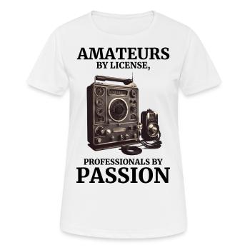 Amateurs amateurs passionnés de radio amateur vintage par licence - T-shirt respirant Femme - blanc - Devant - AI Model Female 172 dark (172cm)