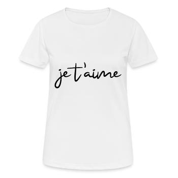je t'aime - Women's Breathable T-Shirt - white - Front - AI Model Female 172 dark (172cm)