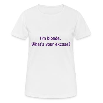 I'm blonde... - Frauen T-Shirt atmungsaktiv - Weiß - Vorne - AI Model Female 172 dark (172cm)