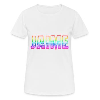 Jaime RS Arc-en-ciel - T-shirt respirant Femme - blanc - Devant - AI Model Female 172 dark (172cm)