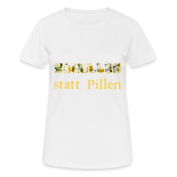 kamillen statt pillen - Frauen T-Shirt atmungsaktiv - Weiß - Vorne - AI Model Female 172 dark (172cm)