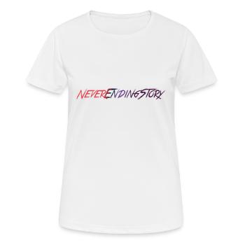 NeverEndingStory - Frauen T-Shirt atmungsaktiv - Weiß - Vorne - AI Model Female 172 dark (172cm)