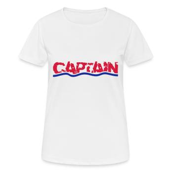 Captain - Frauen T-Shirt atmungsaktiv - Weiß - Vorne - AI Model Female 172 dark (172cm)