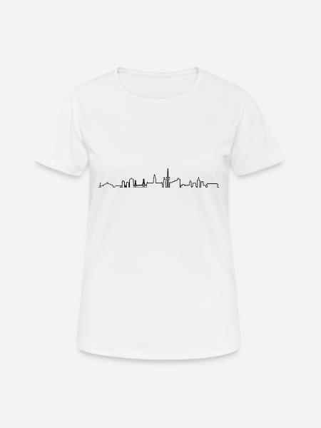 Skyline - Hamburg - Frauen T-Shirt atmungsaktiv - Weiß