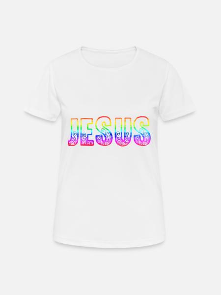 L’arc-en-ciel de Jésus - T-shirt respirant Femme - blanc