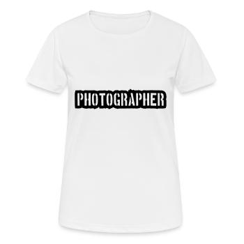 Photographer Stamp - Frauen T-Shirt atmungsaktiv - Weiß - Vorne - AI Model Female 172 dark (172cm)