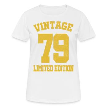 Année de naissance 1979 - T-shirt respirant Femme - blanc - Devant - AI Model Female 172 dark (172cm)