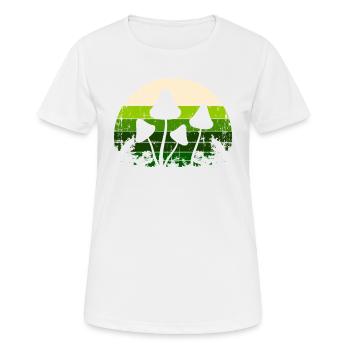 Retro Vintage Psychedelic Mushroom/ Hippie - Women's Breathable T-Shirt - white - Front - AI Model Female 172 dark (172cm)