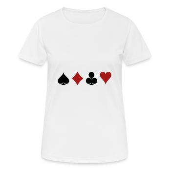 playing cards - Women's Breathable T-Shirt - white - Front - AI Model Female 172 dark (172cm)