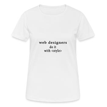 Web Developer - T-shirt respirant Femme - blanc - Devant - AI Model Female 172 dark (172cm)