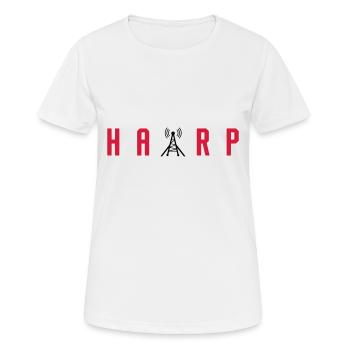 HAARP - THÉORIE DE CONSPIRATION DE MANIPULATION MÉTÉO - T-shirt respirant Femme - blanc - Devant - AI Model Female 172 dark (172cm)