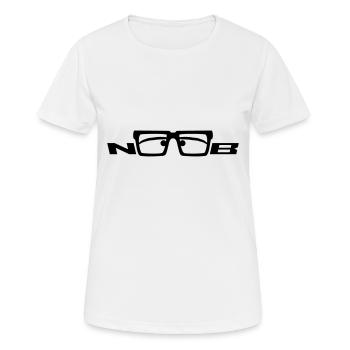 Noob verres visage comique Nerd - T-shirt respirant Femme - blanc - Devant - AI Model Female 172 dark (172cm)
