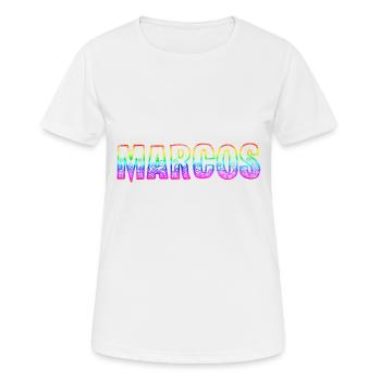 Marcos RS Arc-en-ciel - T-shirt respirant Femme - blanc - Devant - AI Model Female 172 dark (172cm)