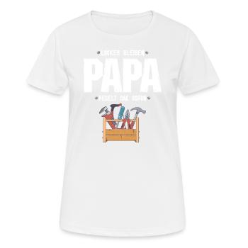 Papa Vater ist Techniker oder Handwerker Werkzeug - Frauen T-Shirt atmungsaktiv - Weiß - Vorne - AI Model Female 172 dark (172cm)