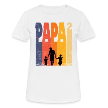 Papa Vater Ehemann Familienvater mit 2 Kinder Dad - Frauen T-Shirt atmungsaktiv - Weiß - Vorne - AI Model Female 172 dark (172cm)