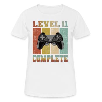 Level 11 complete anniversaire 11 ans gamer gamer - T-shirt respirant Femme - blanc - Devant - AI Model Female 172 dark (172cm)