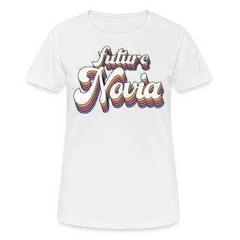 Future Novia Girlfriend Engagement Wedding Gift - Women's Breathable T-Shirt - white - Front - AI Model Female 172 dark (172cm)