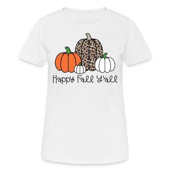 Herbst Kürbis Happy Fall Y'all - Frauen T-Shirt atmungsaktiv - Weiß - Vorne - AI Model Female 172 dark (172cm)