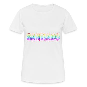 Santiago RS Arc-en-ciel - T-shirt respirant Femme - blanc - Devant - AI Model Female 172 dark (172cm)