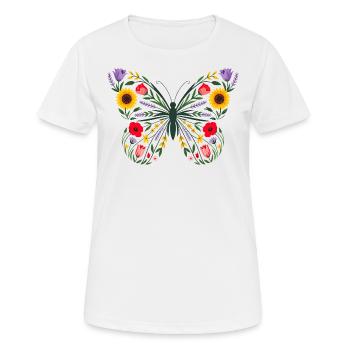 Women's Floral Butterfly Silhouette - Women's Breathable T-Shirt - white - Front - AI Model Female 172 dark (172cm)