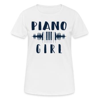 Piano Girl - Klavier Spielerin - Musik - Frauen T-Shirt atmungsaktiv - Weiß - Vorne - AI Model Female 172 dark (172cm)